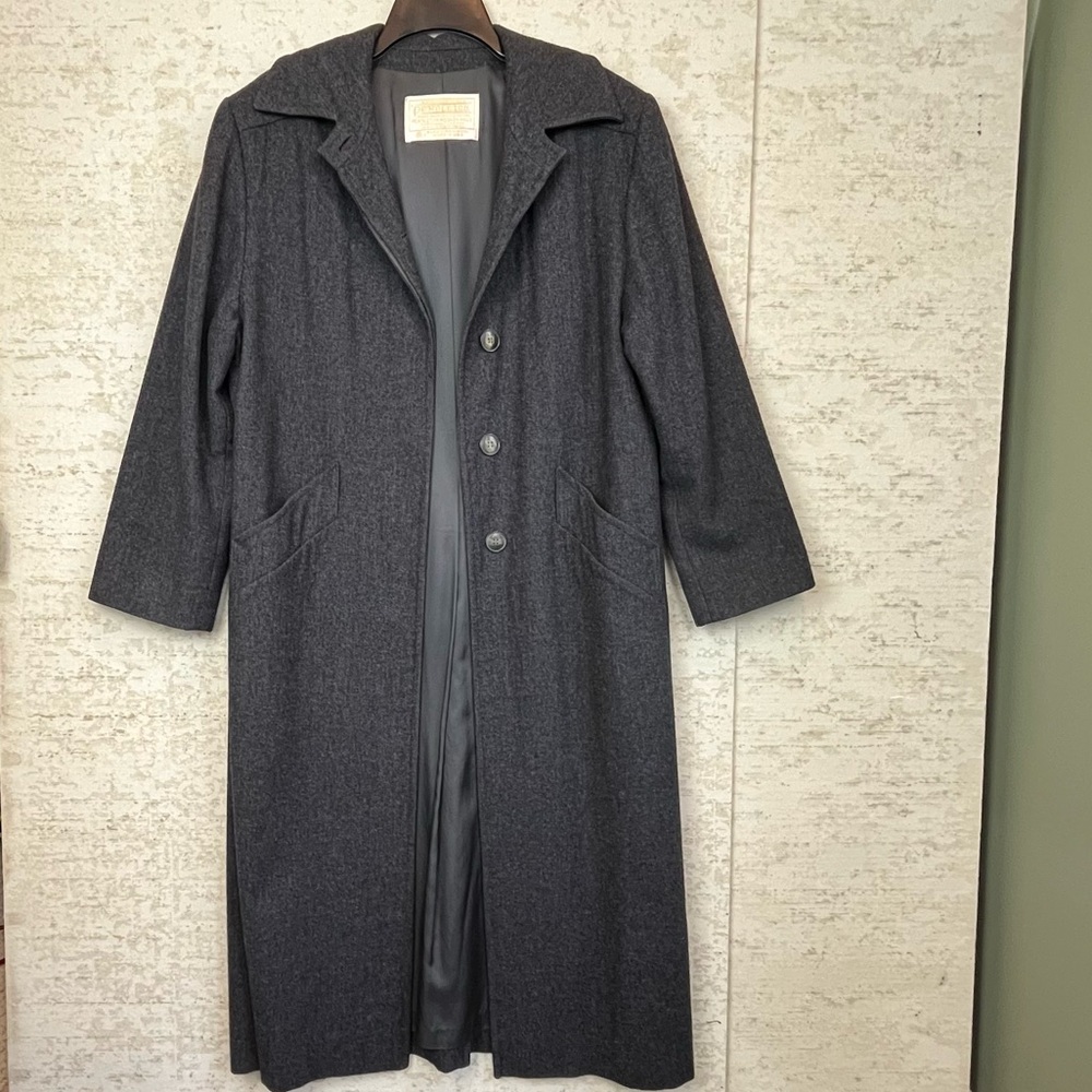 PENDLETON Maxi Coat 100% Virgin Wool Coat Long Gray Size 8